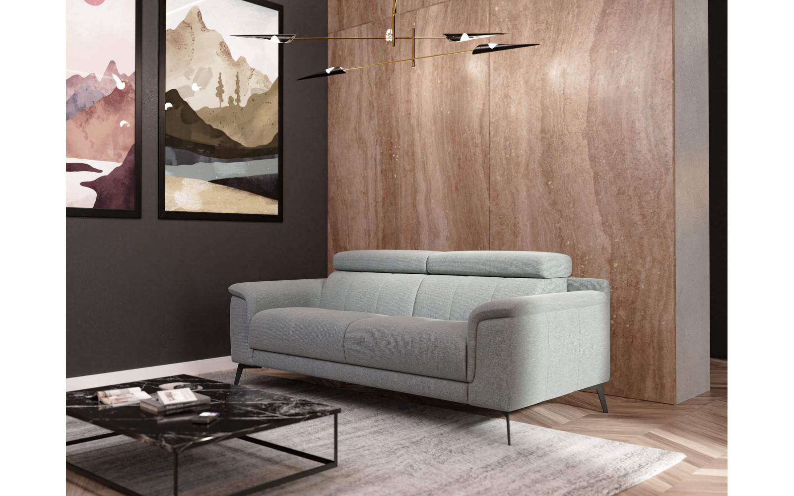 Sofa XXL 3-Sitzer mit verstellbaren Kopfstützen FIERO