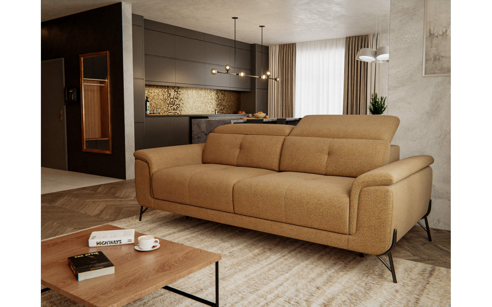 XXL 3-Sitzer Sofa Avena | Mit verstellbaren Kopfstützen kaufen | Wozimo