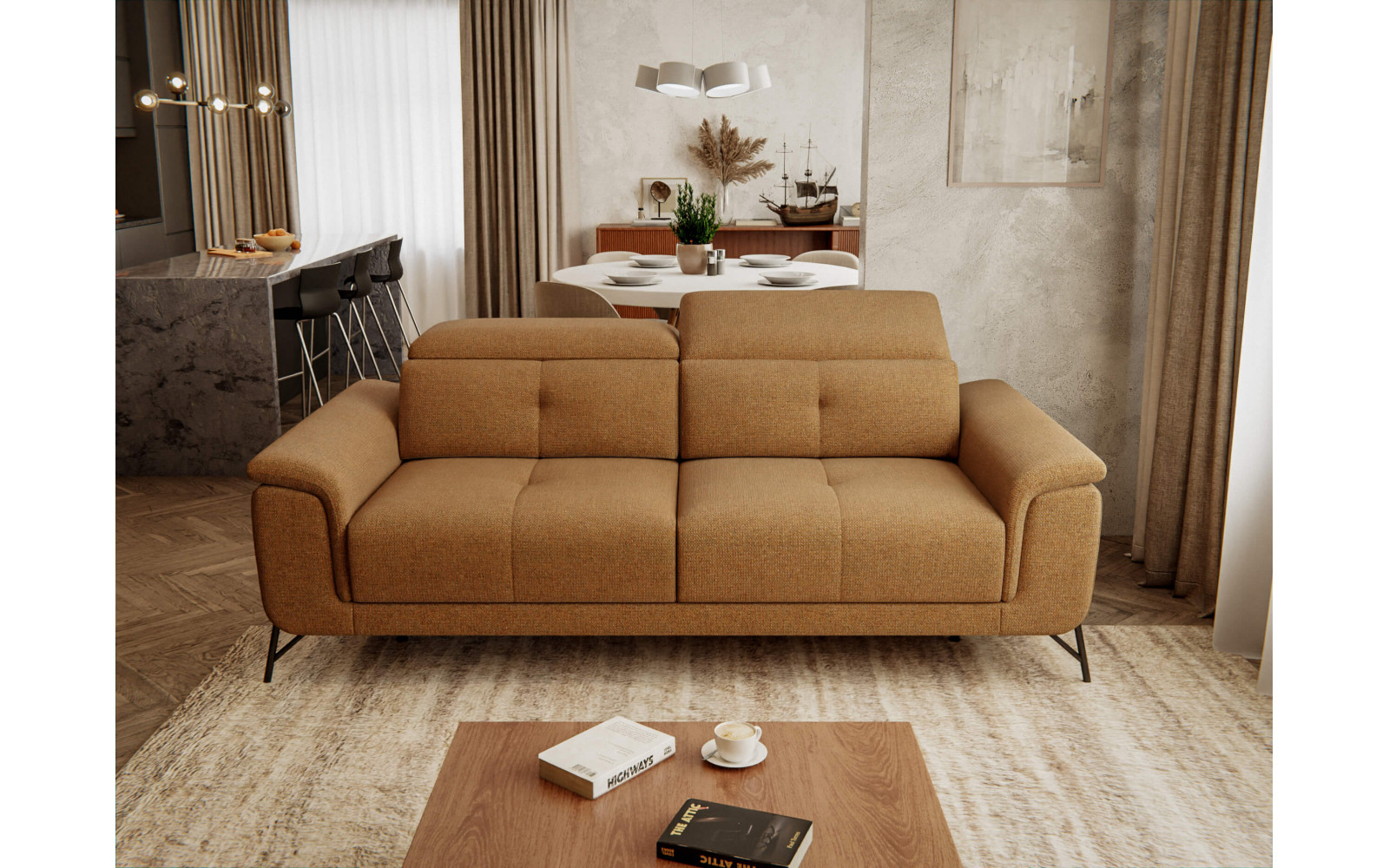 XXL 3-Sitzer Sofa Avena | Mit verstellbaren Kopfstützen kaufen | Wozimo