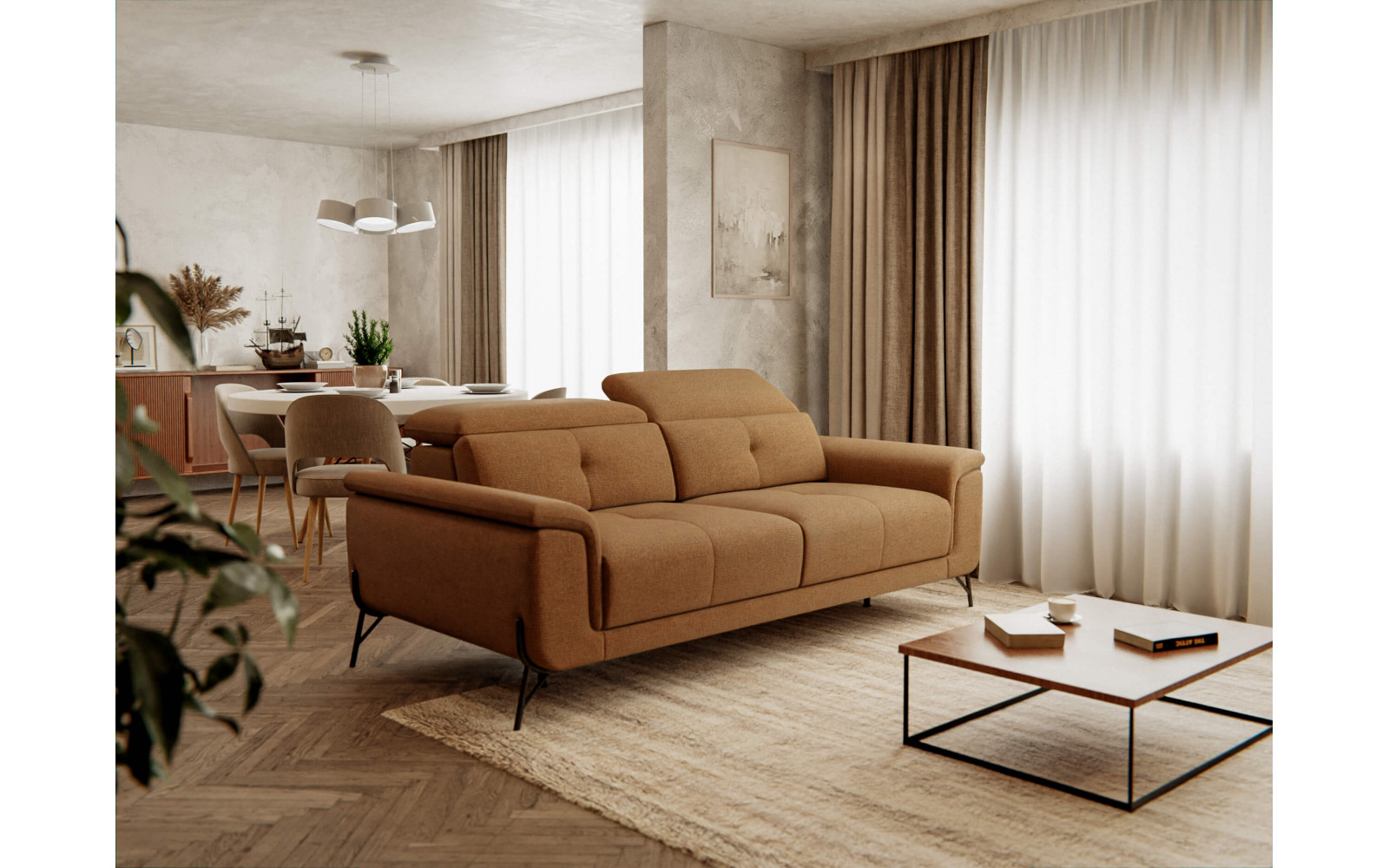 XXL 3-Sitzer Sofa Avena | Mit verstellbaren Kopfstützen kaufen | Wozimo