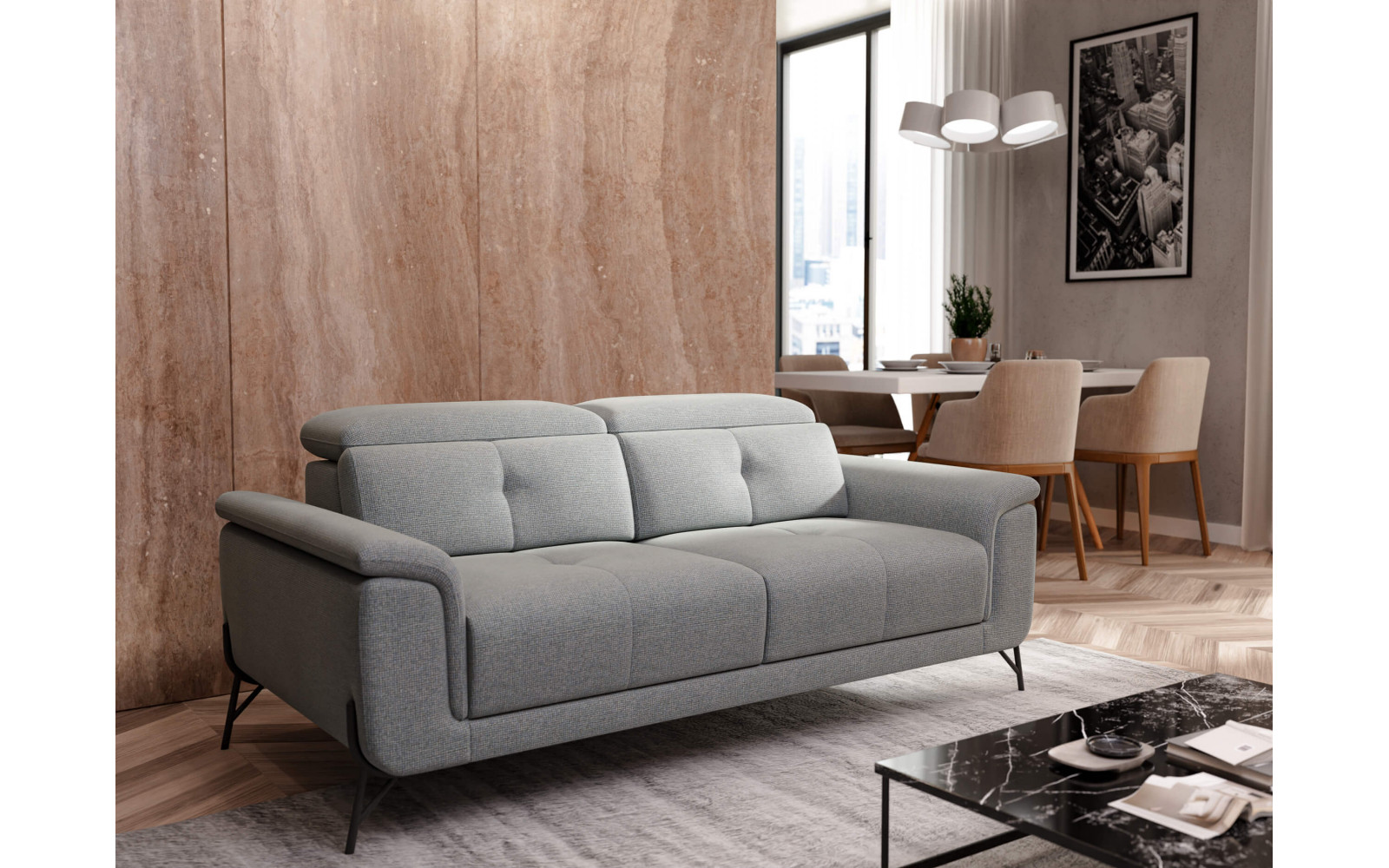 XXL 3-Sitzer Sofa Avena | Mit verstellbaren Kopfstützen kaufen | Wozimo