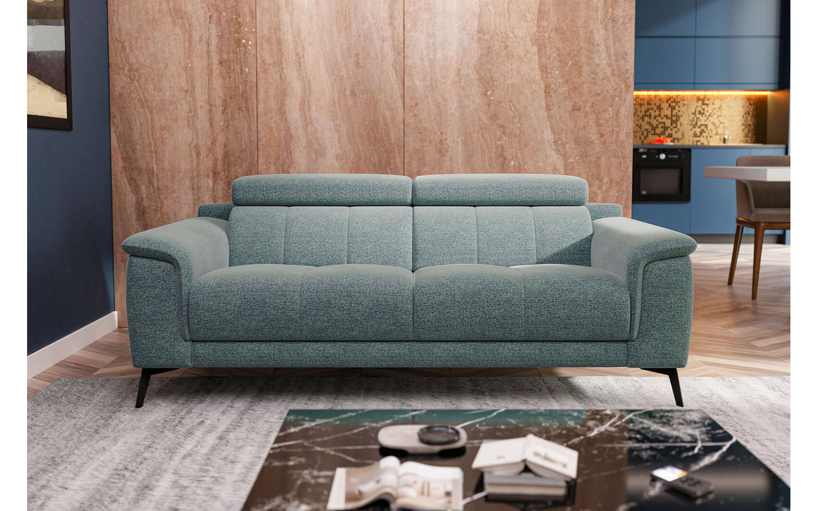 Sofa XXL 3-Sitzer mit verstellbaren Kopfstützen FIERO