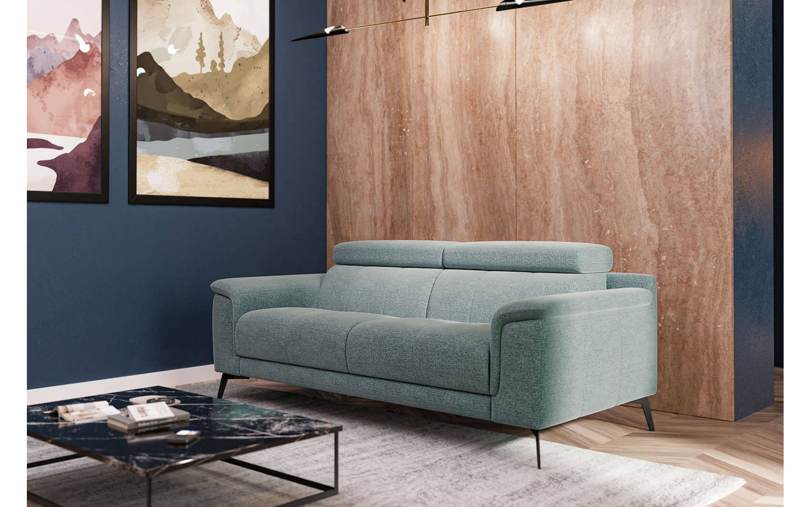 Sofa XXL 3-Sitzer mit verstellbaren Kopfstützen FIERO