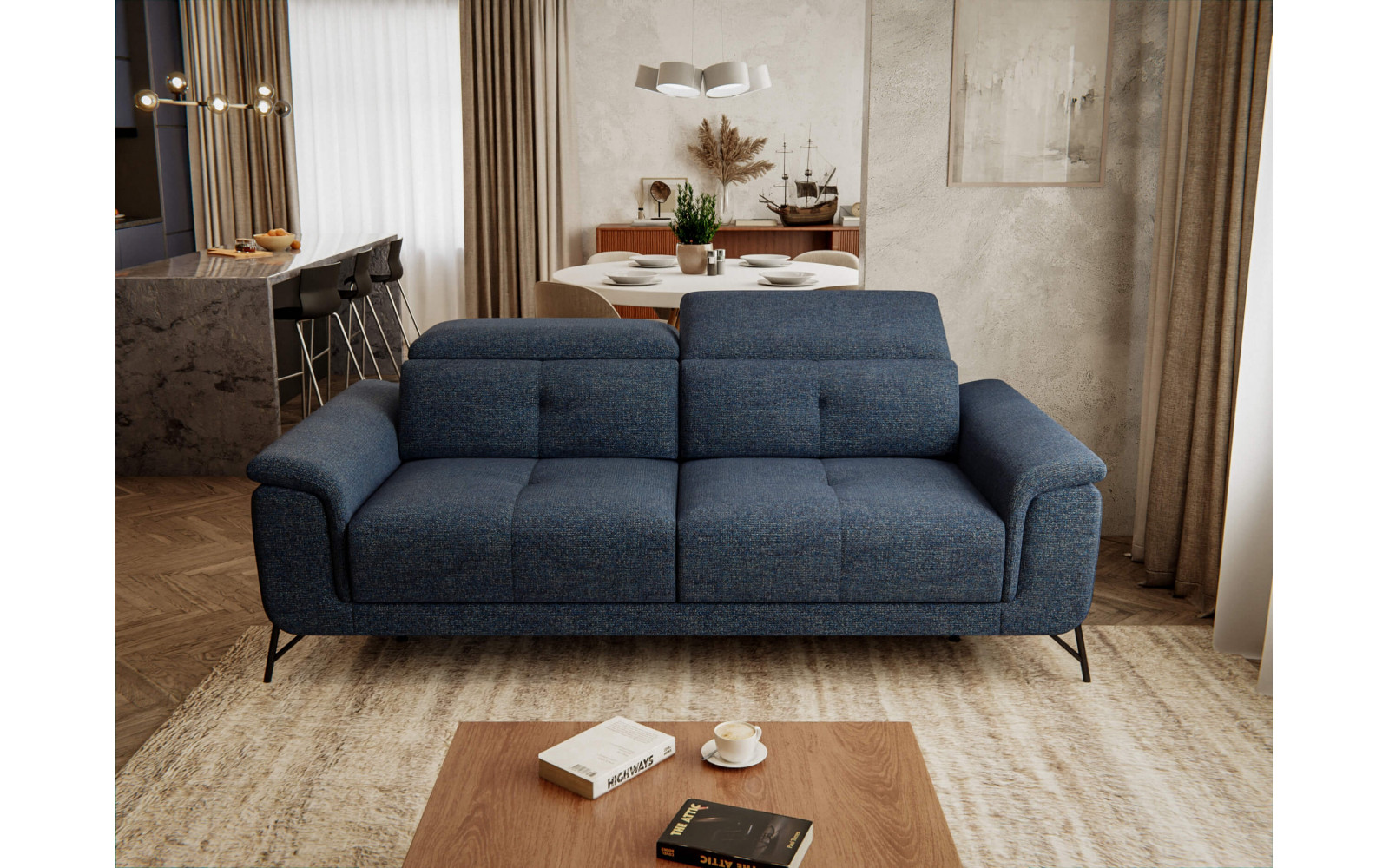 XXL 3-Sitzer Sofa Avena | Mit verstellbaren Kopfstützen kaufen | Wozimo