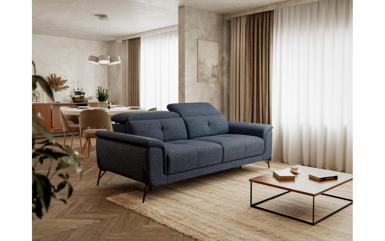 XXL 3-Sitzer Sofa Avena | Mit verstellbaren Kopfstützen kaufen | Wozimo