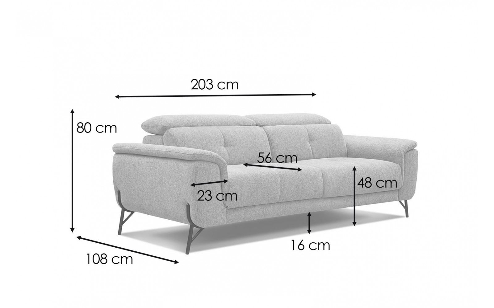 3-Sitzer Sofa mit Relaxfunktion links | Modell Avena kaufen | Wozimo