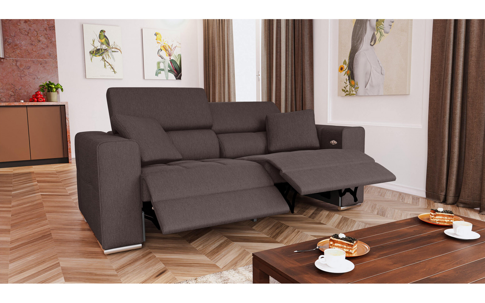 3-Sitzer Relaxsofa mit 2 elektrischen Relaxfunktionen | Modell Quartz | Wozimo