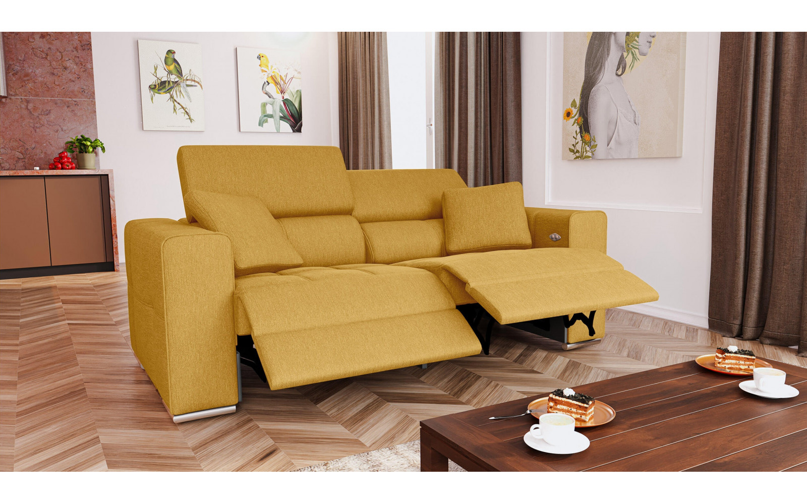 3-Sitzer Relaxsofa mit 2 elektrischen Relaxfunktionen | Modell Quartz | Wozimo