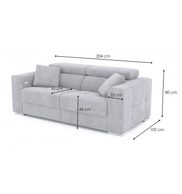 3-Sitzer Relaxsofa mit 2 elektrischen Relaxfunktionen | Modell Quartz | Wozimo