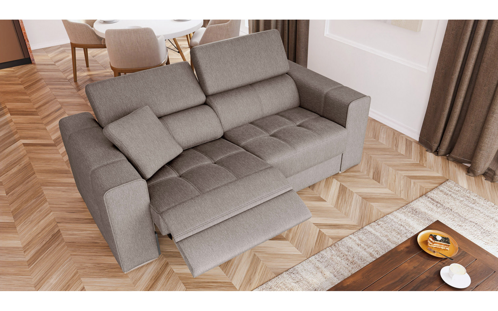 3-Sitzer Relaxsofa mit elektrischen Relaxfunktion auf der linken Seite QUARTZ