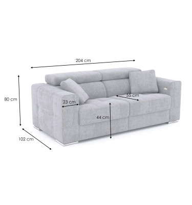 3-Sitzer Relaxsofa rechts mit elektrischer Relaxfunktion | Modell Quartz | Wozimo