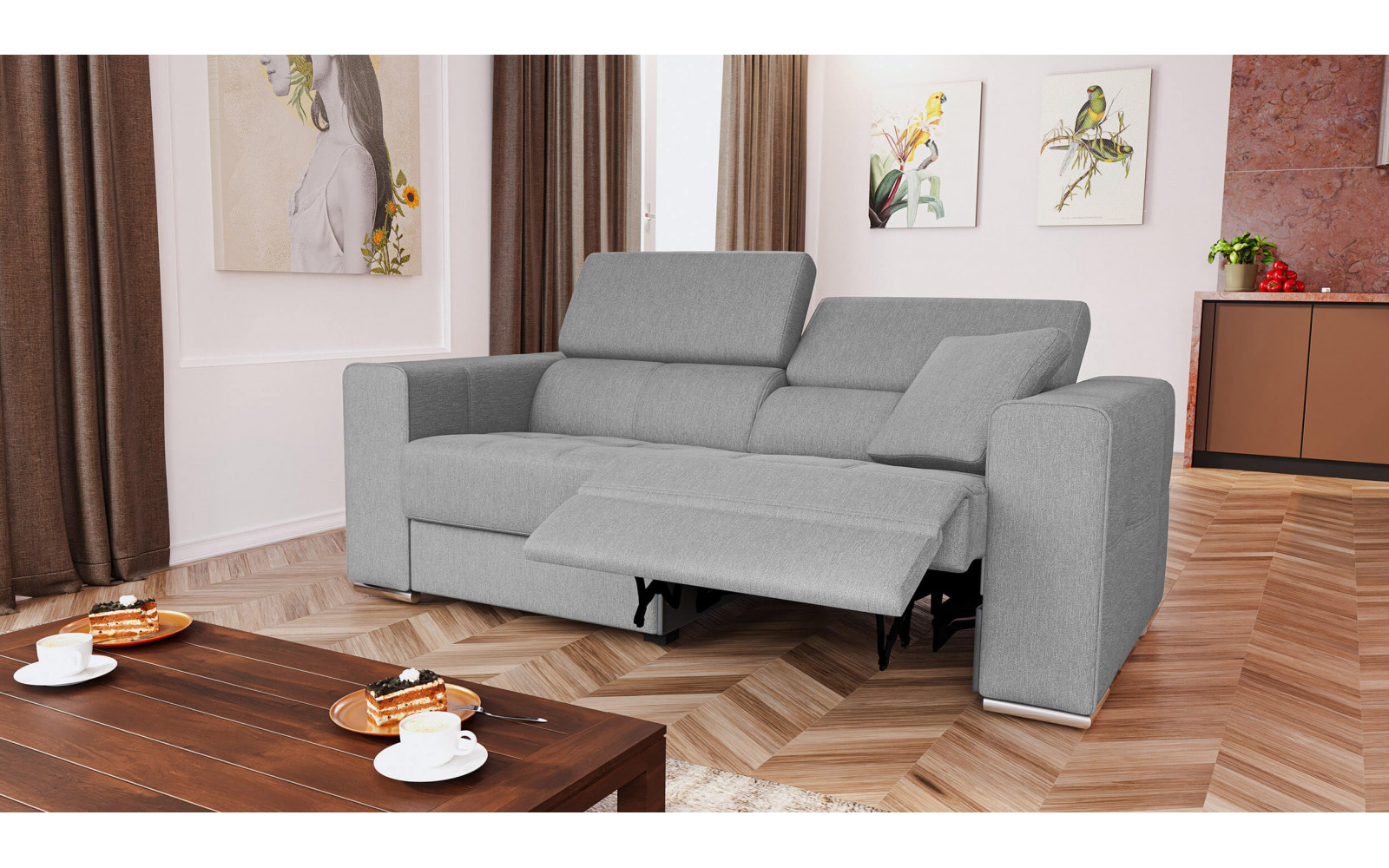 3-Sitzer Relaxsofa rechts mit elektrischer Relaxfunktion | Modell Quartz | Wozimo