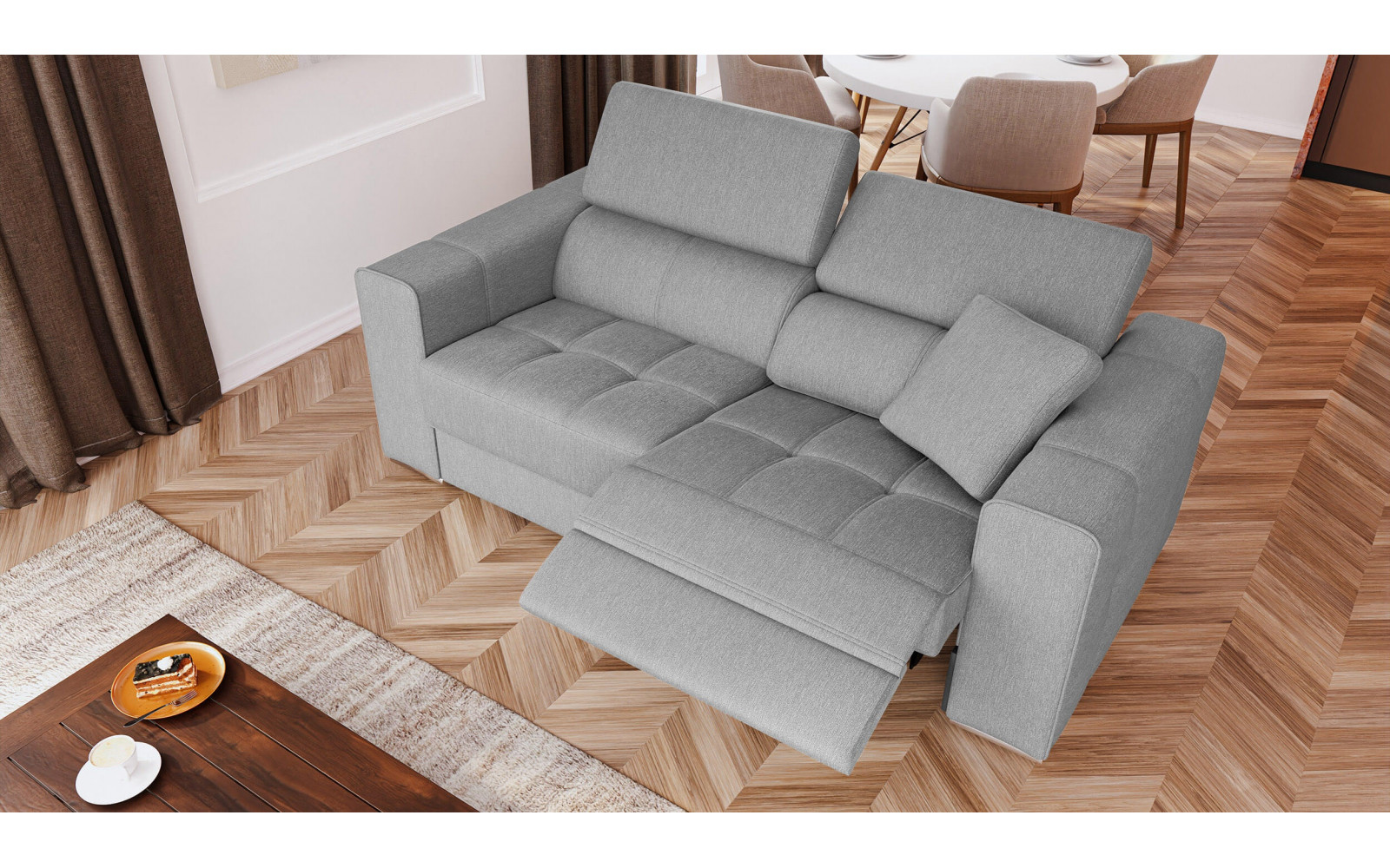 3-Sitzer Relaxsofa rechts mit elektrischer Relaxfunktion | Modell Quartz | Wozimo