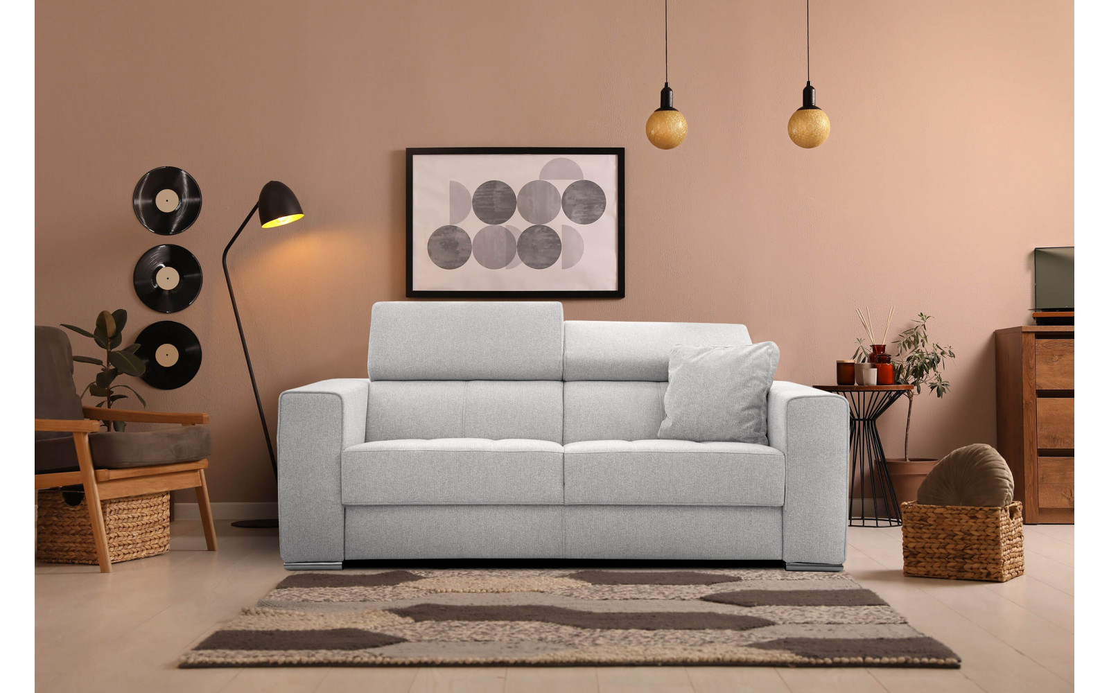 3-Sitzer Sofa Quartz | Mit manuell verstellbaren Kopfstützen | Wozimo