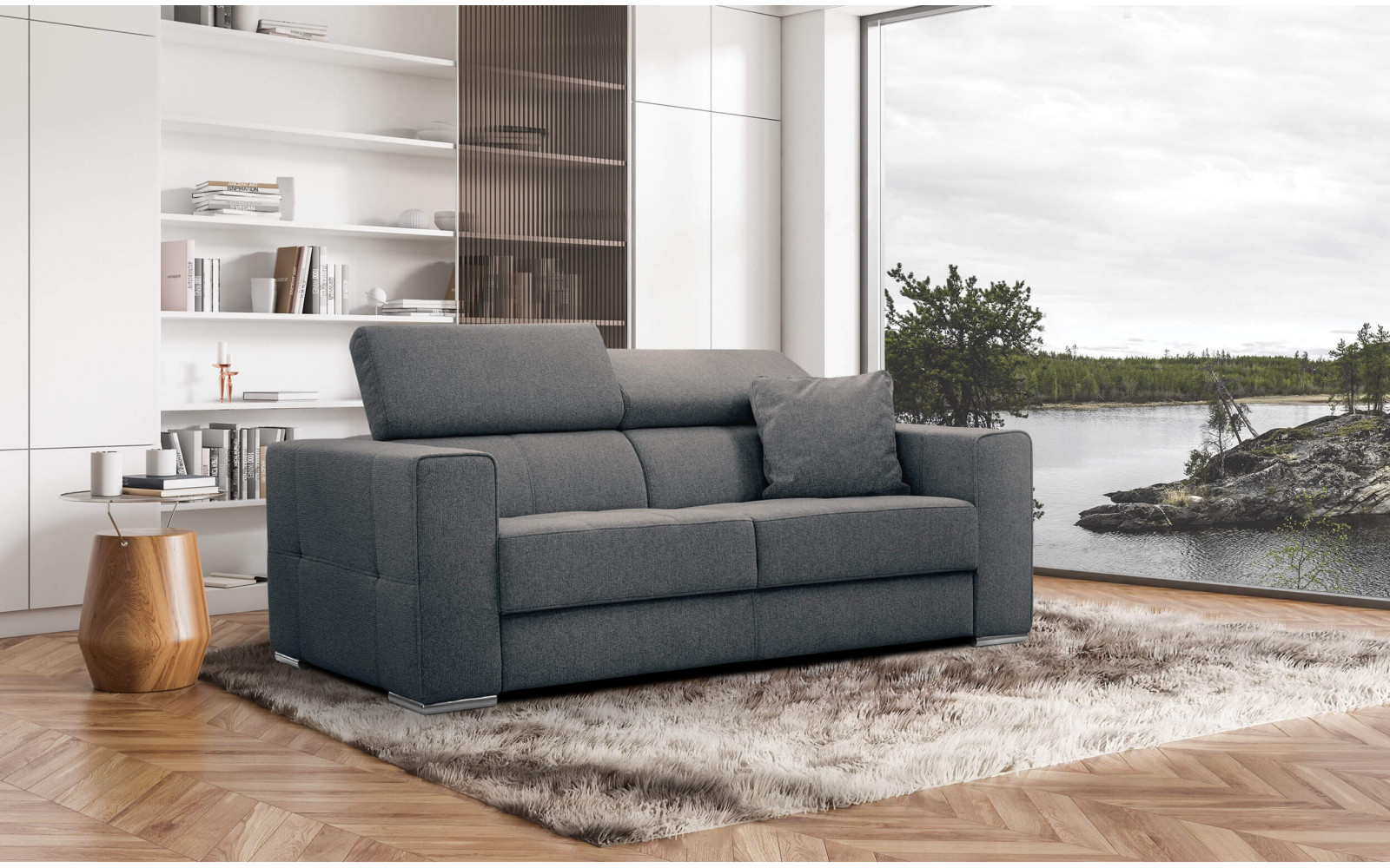 3-Sitzer Sofa Quartz | Mit manuell verstellbaren Kopfstützen | Wozimo