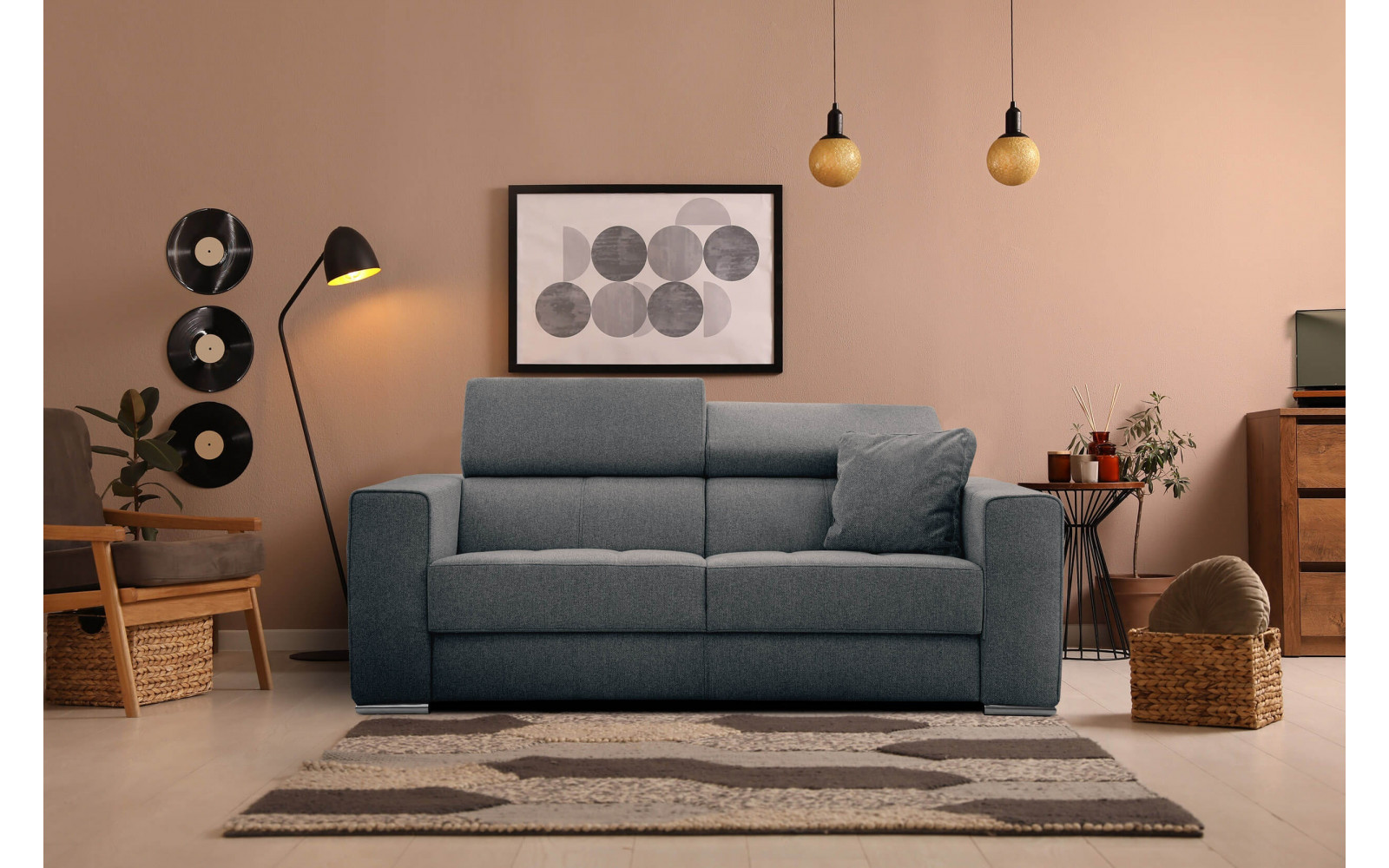 3-Sitzer Sofa Quartz | Mit manuell verstellbaren Kopfstützen | Wozimo