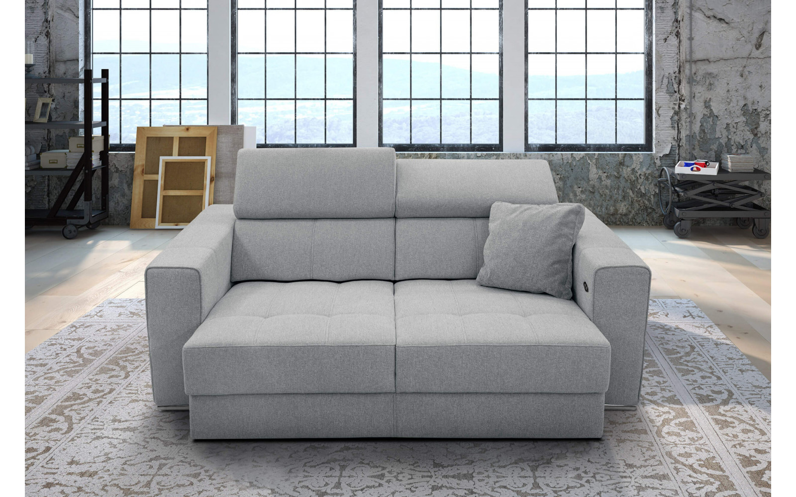 3-Sitzer-Sofa mit elektrisch ausziehbarem Sitz QUARTZ