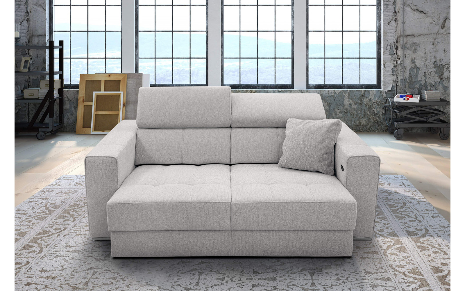 3-Sitzer-Sofa mit elektrisch ausziehbarem Sitz QUARTZ
