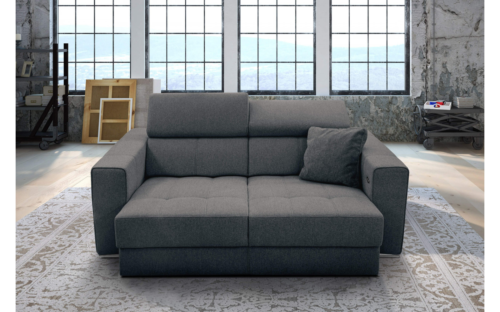 3-Sitzer-Sofa mit elektrisch ausziehbarem Sitz QUARTZ