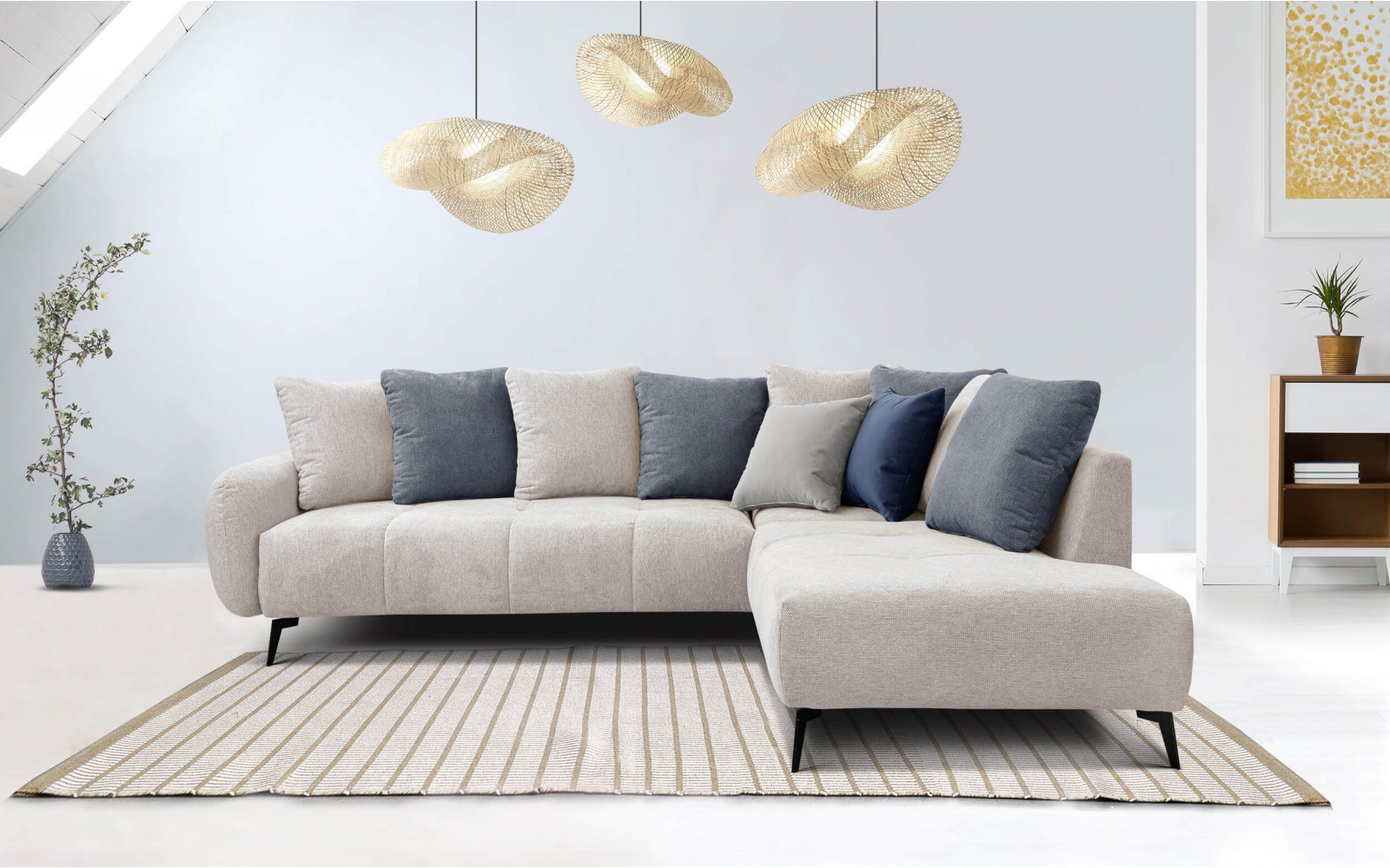 Ecksofa rechts - 5 Sitzer EVENTO