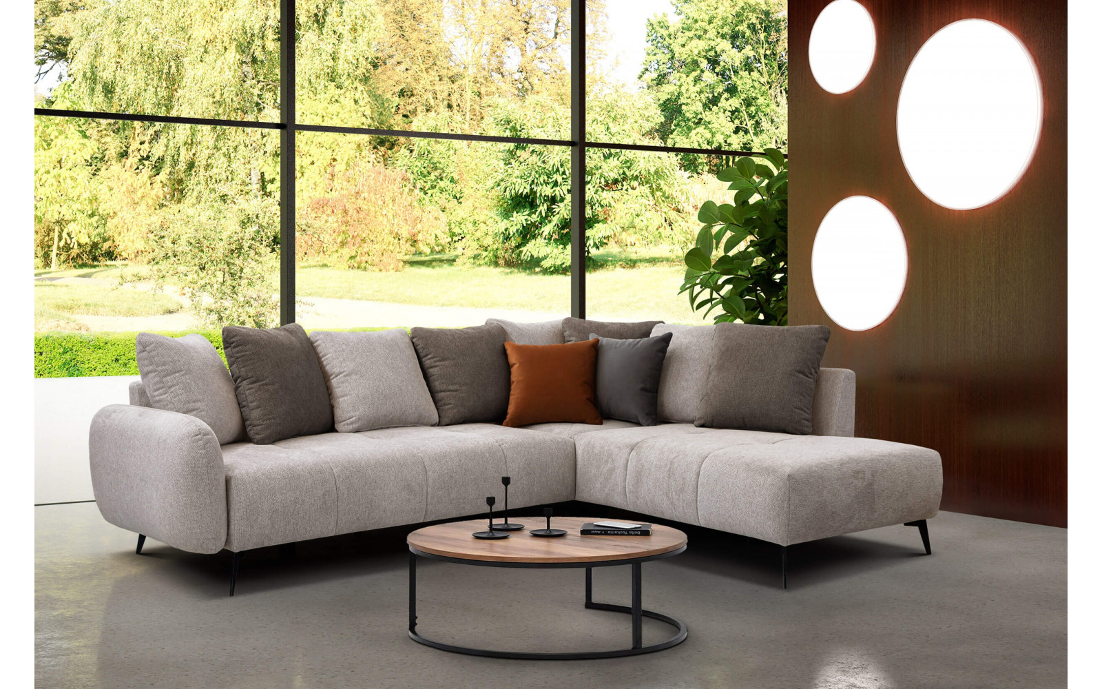 Ecksofa rechts - 5 Sitzer EVENTO