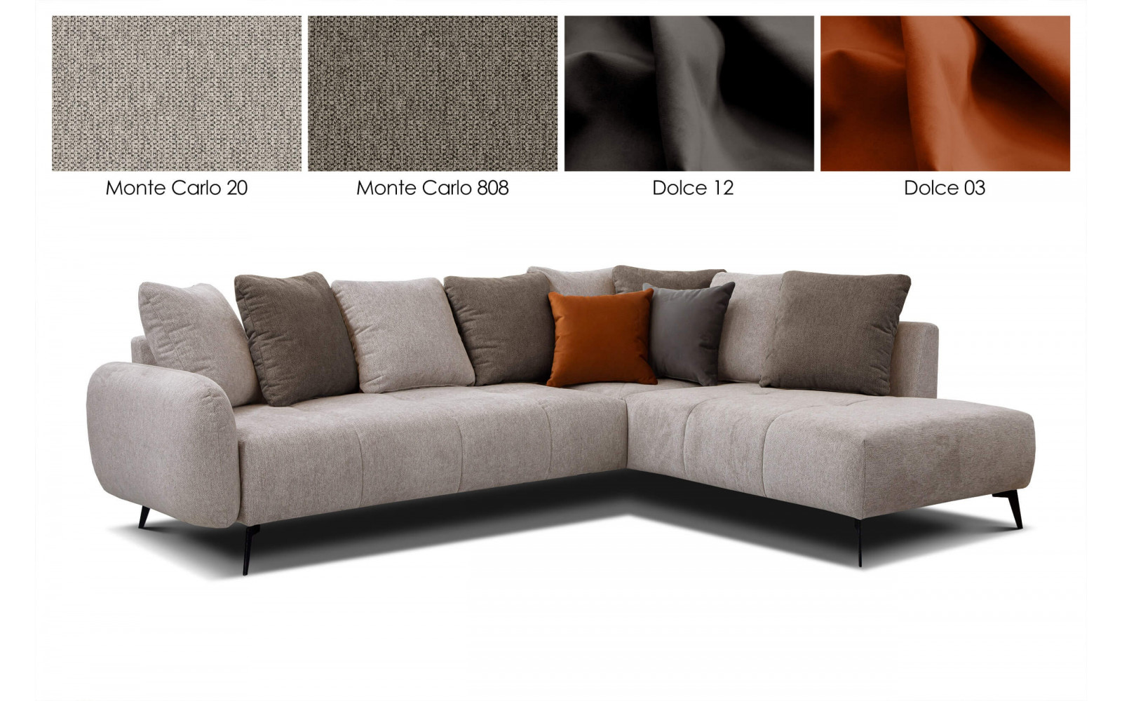 Ecksofa rechts - 5 Sitzer EVENTO