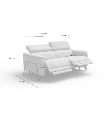 Relaxsofa 3-Sitzer RODEN, marineblau