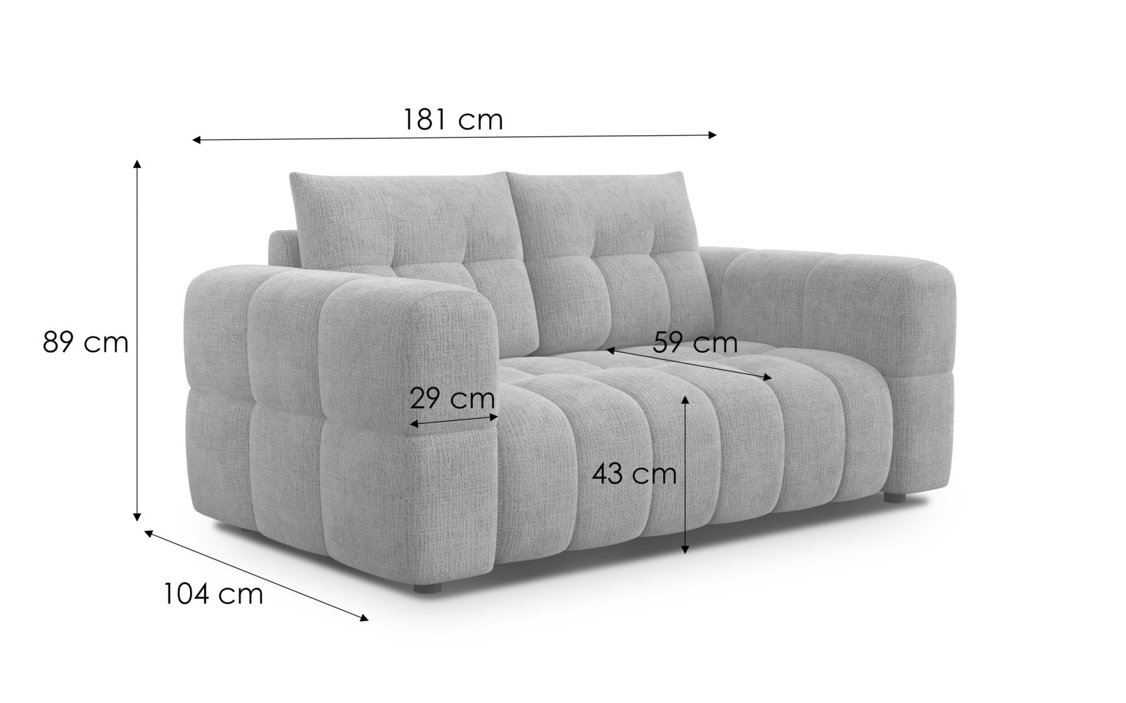 CLOUDI 2-Sitzer-Sofa, beige