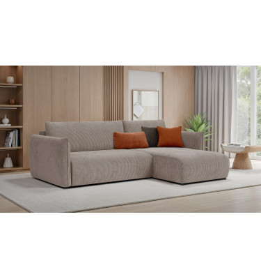 TAUER Ecksofa 3-Sitzer links, taupe