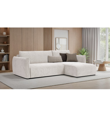 TAUER Ecksofa 3-Sitzer links, perlweiß