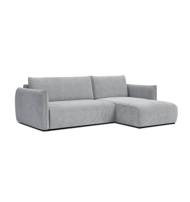 TAUER Ecksofa 3-Sitzer links, hellgrau