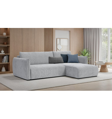 TAUER Ecksofa 3-Sitzer links, hellgrau