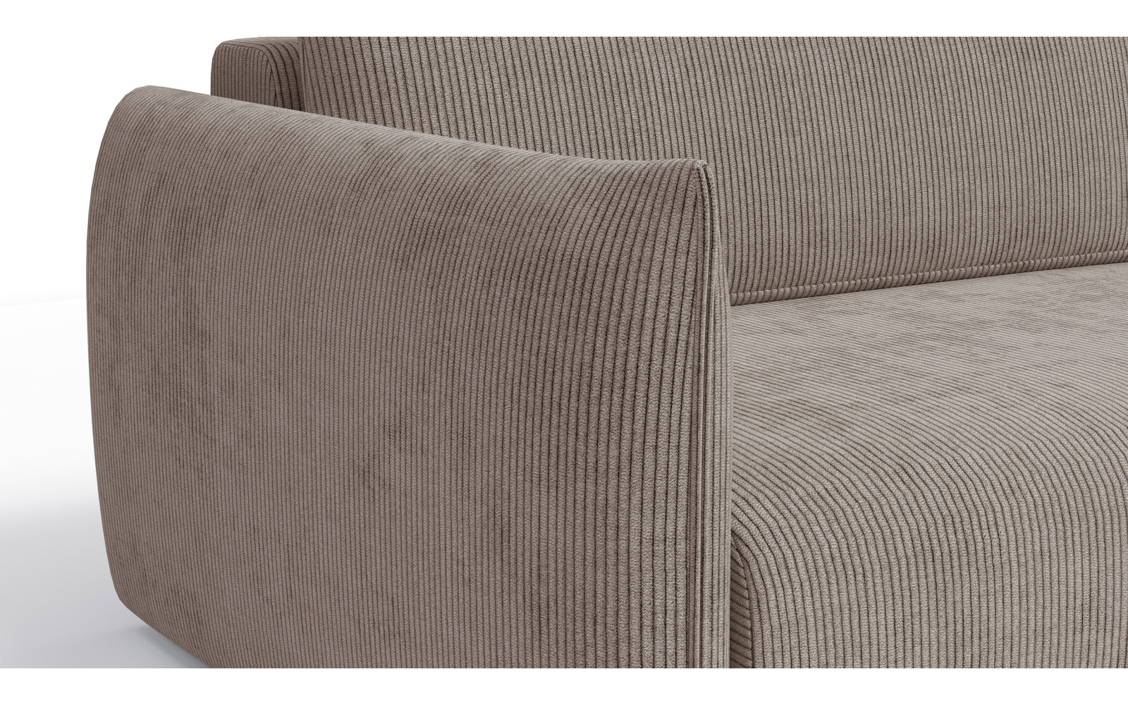 TAUER Ecksofa 3-Sitzer links, taupe