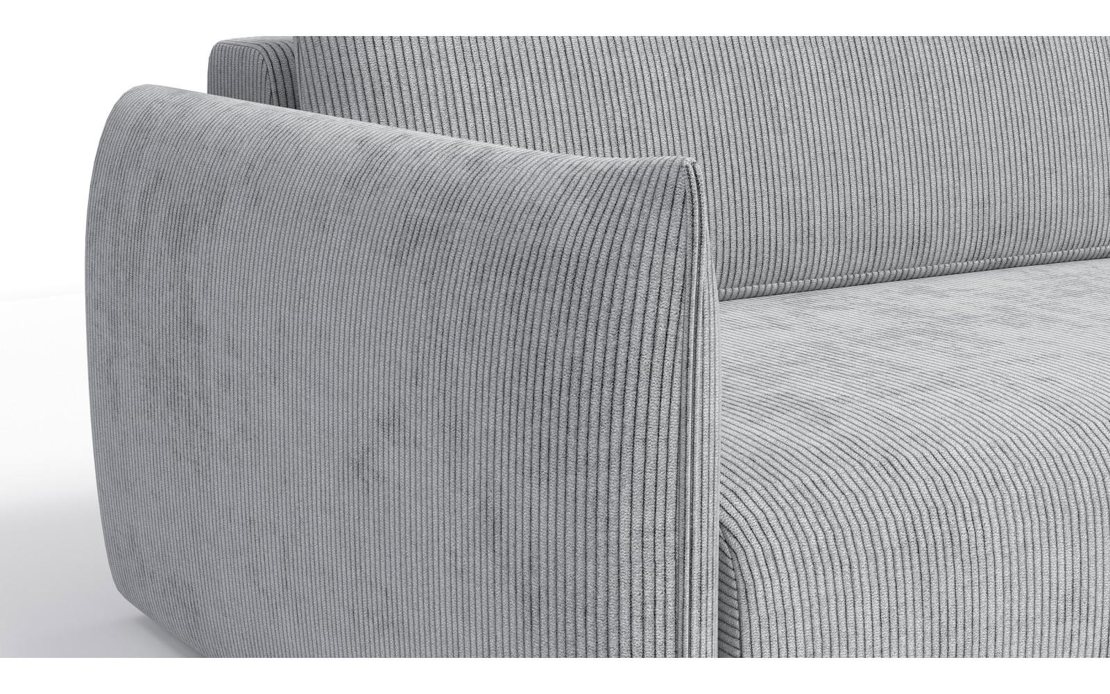 TAUER Ecksofa 3-Sitzer links, hellgrau