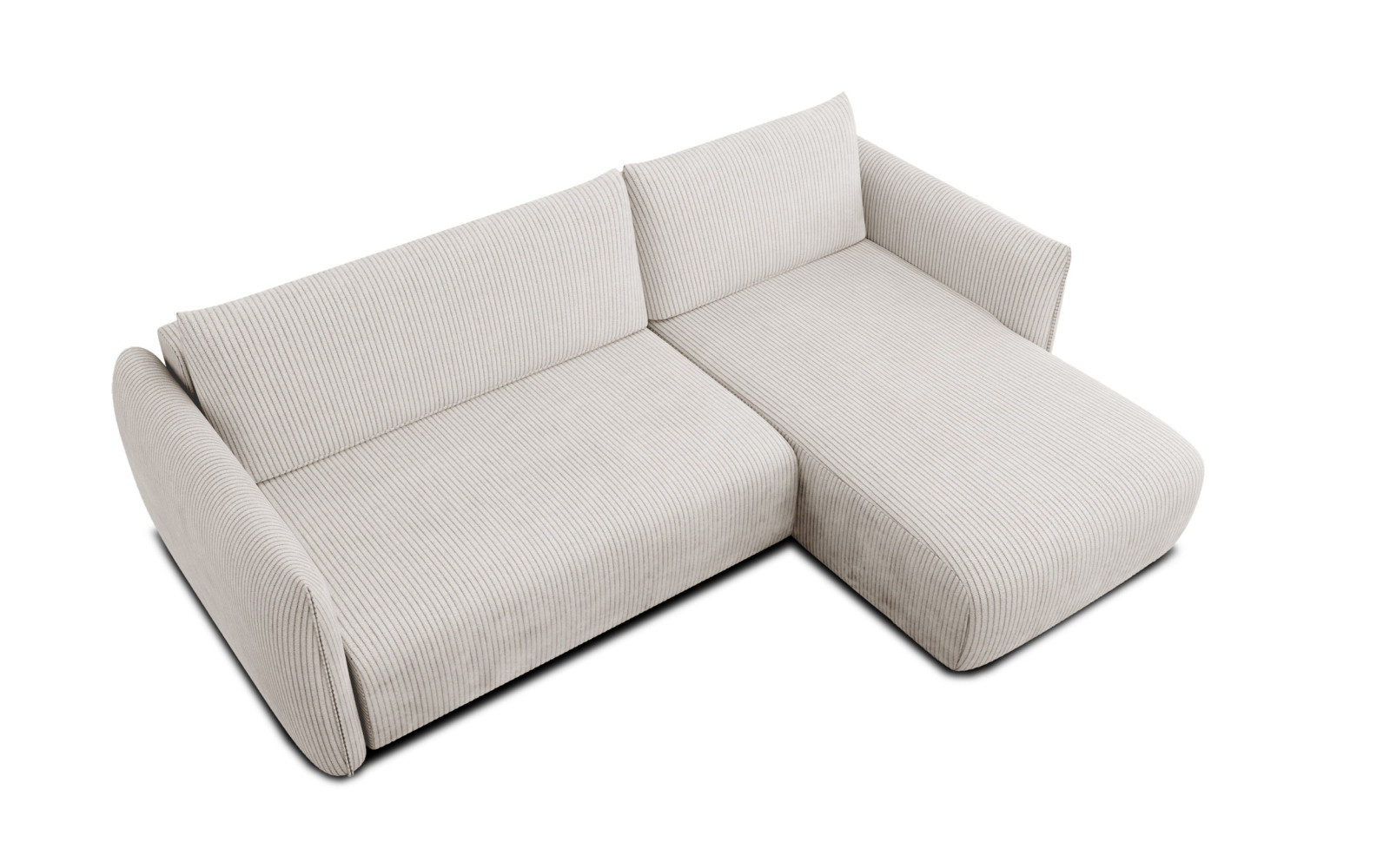 TAUER Ecksofa 3-Sitzer links, perlweiß