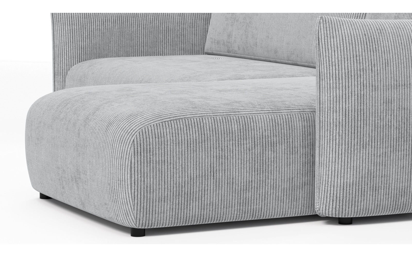 TAUER Ecksofa 3-Sitzer links, hellgrau