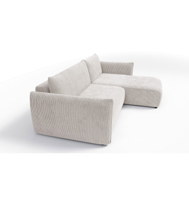 TAUER Ecksofa 3-Sitzer links, perlweiß