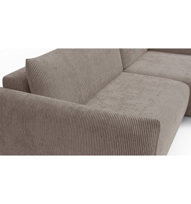 TAUER Ecksofa 3-Sitzer links, taupe