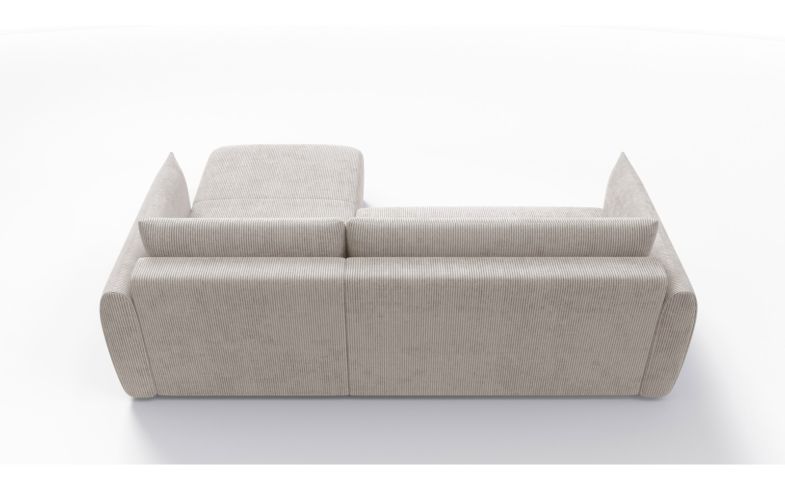 TAUER Ecksofa 3-Sitzer links, perlweiß