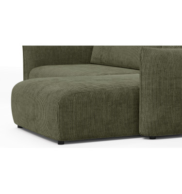 TAUER Ecksofa 3-Sitzer links, olive