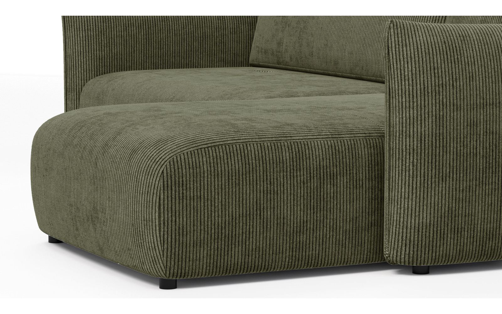 TAUER Ecksofa 3-Sitzer links, olive