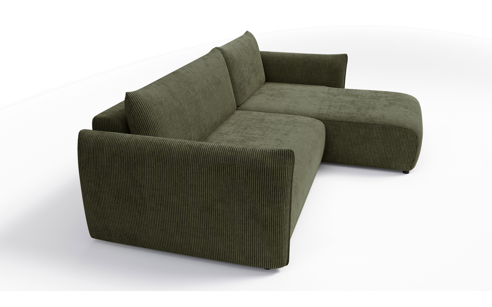 TAUER Ecksofa 3-Sitzer links, olive