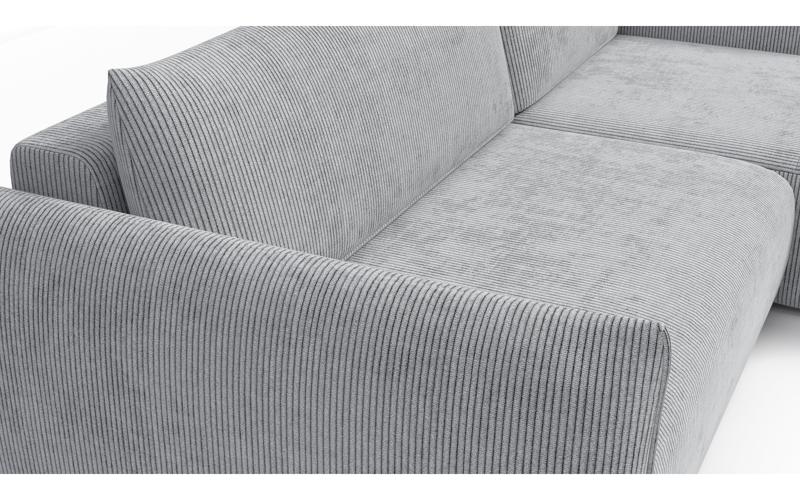 TAUER Ecksofa 3-Sitzer links, hellgrau