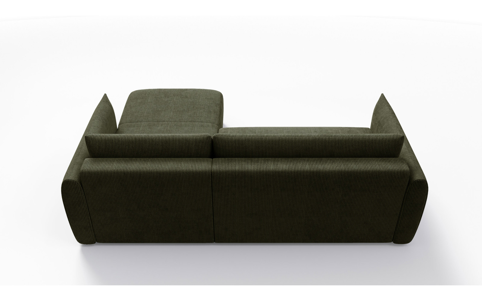 TAUER Ecksofa 3-Sitzer links, olive