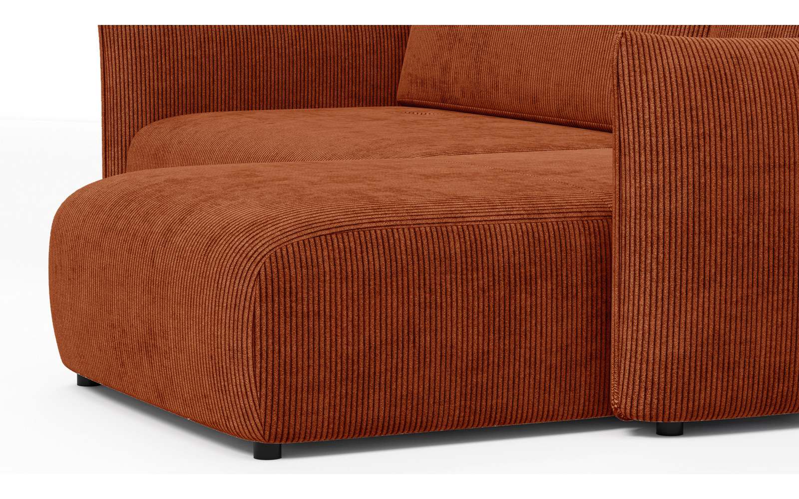 TAUER Ecksofa 3-Sitzer links, orange