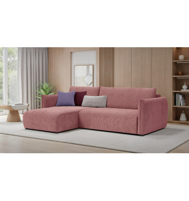 TAUER Ecksofa 3-Sitzer rechts, altrosa