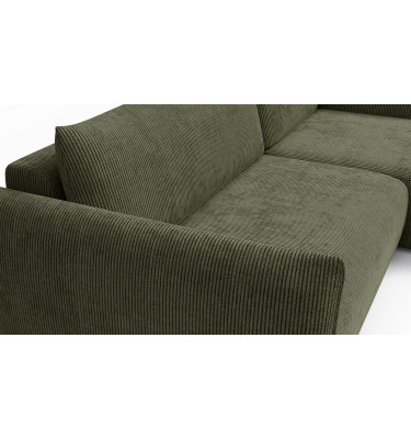 TAUER Ecksofa 3-Sitzer links, olive