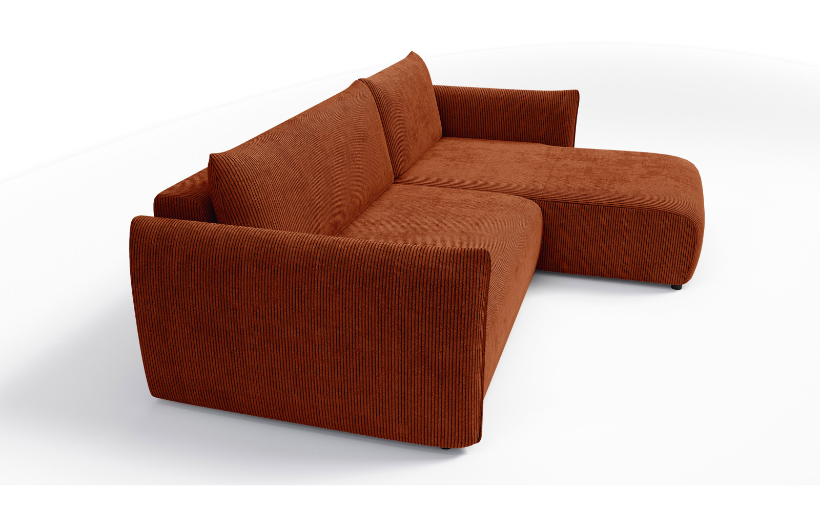 TAUER Ecksofa 3-Sitzer links, orange