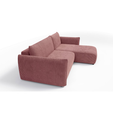 TAUER Ecksofa 3-Sitzer links, altrosa