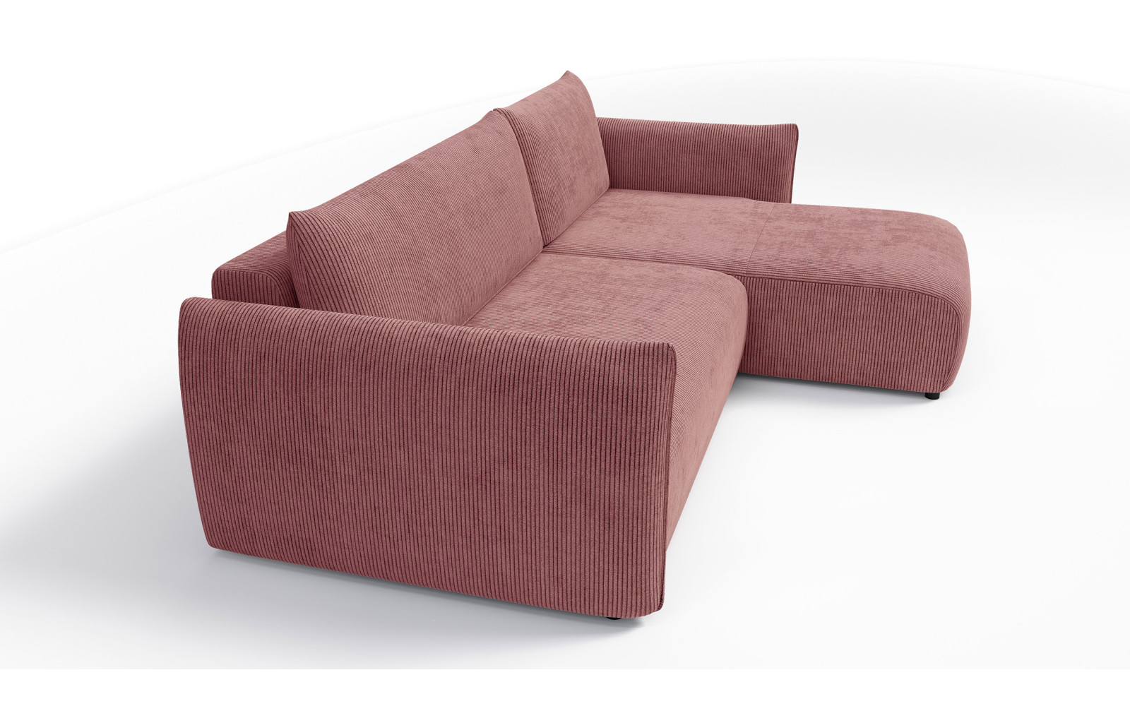 TAUER Ecksofa 3-Sitzer links, altrosa